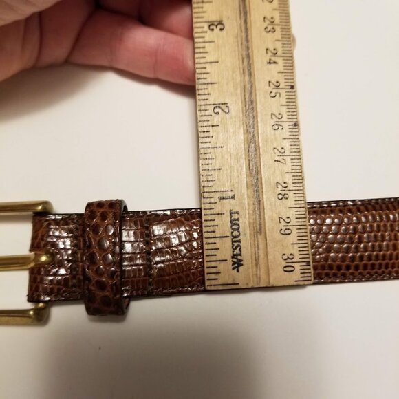 Brighton Lizard Leather Brown Belt, Size 34, Unisex, Reptile, Dress Belt - Picture 9 of 13